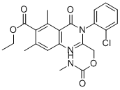 6-Quinazolinecarboxylic acid, 3,4-dihydro-3-(2-chlorophenyl)-5,7-dimet hyl-2-((((methylamino)carbonyl)oxy)methyl)-4-oxo-, ethyl ester