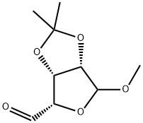 D-arabino-Pentodialdo-5,2-furanoside, methyl 3,4-O-(1-methylethylidene)- (9CI) Structural
