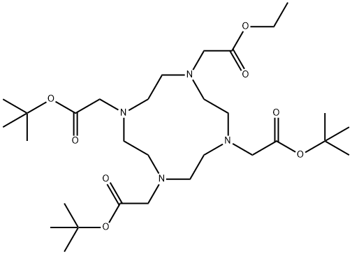 1,4,7,10-Tetraazacyclododecane-1,4,7,10-tetraacetic acid, tris(1,1-diMethylethyl) ethyl ester Structural Picture