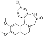 3-Chloro-12,13-dimethoxy-5,9,10,14b-tetrahydroisoquino(2,1-d)(1,4)benz odiazepin-6(7H)-one