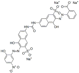 2-[[1-Hydroxy-6-[[[[5-hydroxy-6-[(2-hydroxy-5-nitrophenyl)azo]-7-sulfo-2-naphtyl]amino]carbonyl]amino]-3-sulfo-2-naphtyl]azo]benzoic acid trisodium salt