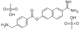 6-Amidino-2-naphthyl-4-aminomethylbenzoate dimethanesulfonate Structural