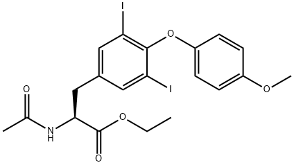 Ethyl 2-(acetylamino)-3-[3,5-diiodo-4-(4-methoxyphenoxy)phenyl]propanoate Structural