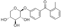 (2-Methylphenyl)(3-(beta-D-xylopyranosyloxy)phenyl)methanone Structural