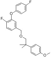 1-fluoro-2-(4-fluorophenoxy)-4-[[2-(4-methoxyphenyl)-2-methyl-propoxy] methyl]benzene Structural