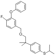 1-Fluoro-4-((2-(4-((1-methylethyl)thio)phenyl)-2-methylpropoxy)methyl) -2-phenoxybenzene Structural