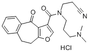 4H-Benzo(4,5)cyclohepta(1,2-b)furan-3-carboxamide, 9,10-dihydro-N-(2-c yanoethyl)-N-(3-(dimethylamino)propyl)-4-oxo-, monohydrochloride Structural