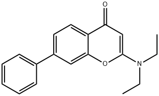 4H-1-Benzopyran-4-one, 2-(diethylamino)-7-phenyl- Structural