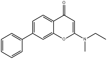 2-(Ethylmethylamino)-7-phenyl-4H-1-benzopyran-4-one Structural