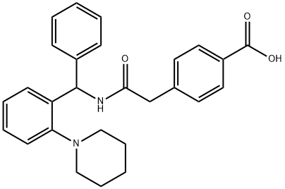 4-[2-Oxo-2-[[phenyl[2-(1-piperidinyl)phenyl]methyl]amino]ethyl]benzoic acid