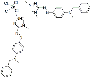 bis[3-[[4-[benzylmethylamino]phenyl]azo]-1,4-dimethyl-1H-1,2,4-triazolium] tetrachlorozincate(2-) Structural