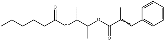 1-Methyl-2-((2-methyl-1-oxo-3-phenyl-2-propenyl)oxy)propyl hexanoate Structural