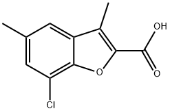 7-CHLORO-3,5-DIMETHYL-2-BENZOFURANCARBOXYLIC ACID Structural