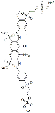 tetrasodium 4-amino-6-[[2,5-dimethoxy-4-[[2-(sulphonatooxy)ethyl]sulphonyl]phenyl]azo]-5-hydroxy-3-[[4-[[2-(sulphonatooxy)ethyl]sulphonyl]phenyl]azo]naphthalene-2,7-disulphonate Structural