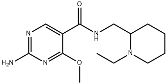 2-Amino-N-((1-ethyl-2-piperidinyl)methyl)-4-methoxy-5-pyrimidinecarbox amide