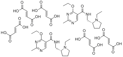 5-Pyrimidinecarboxamide, 4-ethoxy-N-((1-ethyl-2-pyrrolidinyl)methyl)-2 -methyl-, fumarate (2:5), (R)-(+)- Structural