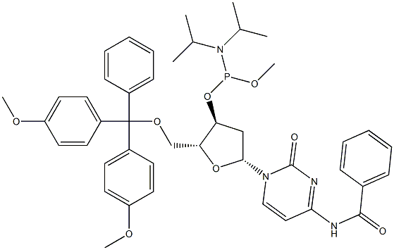 5'-DIMETHOXYTRITYL-N4-BENZOYL-2'-DEOXYCYTIDINE-3'-(METHYL-N,N-DIISOPROPYL)PHOSPHORAMIDITE Structural