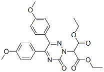 diethyl 2-[5,6-bis(4-methoxyphenyl)-3-oxo-1,2,4-triazin-2-yl]propanedi oate Structural