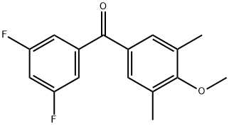 3,5-DIFLUORO-3',5'-DIMETHYL-4'-METHOXYBENZOPHENONE Structural