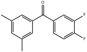 3,4-DIFLUORO-3',5'-DIMETHYLBENZOPHENONE Structural