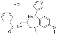 Benzamide, N-((2,3-dihydro-8-methoxy-1-methyl-5-(3-thienyl)-1H-1,4-ben zodiazepin-2-yl)methyl)-, monohydrochloride