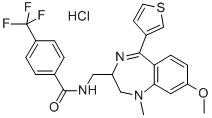 Benzamide, N-((2,3-dihydro-8-methoxy-1-methyl-5-(3-thienyl)-1H-1,4-ben zodiazepin-2-yl)methyl)-4-(trifluoromethyl)-, monohydrochloride