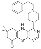 5H-Pyrimido(4,5-b)(1,4)benzothiazin-9(6H)-one, 7,8-dihydro-7,7-dimethy l-4-(4-(2-phenylethyl)-1-piperazinyl)-