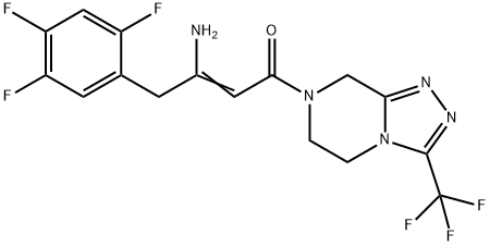 1,2,4-Triazolo[4,3-a]pyrazine, 7-[3-amino-1-oxo-4-(2,4,5-trifluorophenyl)-2-butenyl]-5,6,7,8-tetrahydro- 3-(trifluoromethyl)- Structural