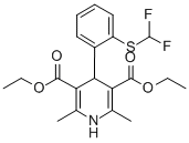 2,6-Dimethyl-3,5-diethoxycarbonyl-4-(o-(difluoromethylthio)phenyl)-1,4 -dihydropyridine Structural