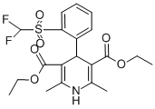 2,6-Dimethyl-3,5-diethoxycarbonyl-4-(o-difluoromethylsulfonylphenyl)-1 ,4-dihydropyridine Structural