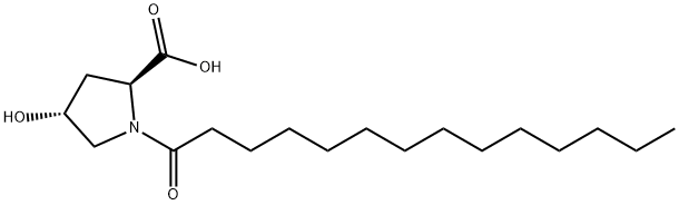 N-Tetradecanoyl-4-hydroxy-L-proline Structural