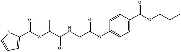 Glycine, 4-(1-oxo-2-((2-thienylcarbonyl)thio)propyl)-, 4-(propoxycarbo nyl)phenyl ester