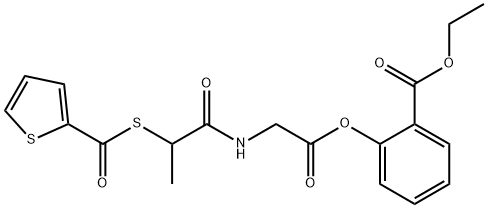 Glycine, N-(1-oxo-2-((2-thienylcarbonyl)thio)propyl)-, 2-(ethoxycarbon yl)phenyl ester