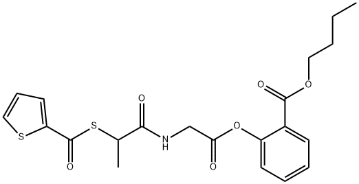 Glycine, N-(1-oxo-2-((2-thienylcarbonyl)thio)propyl)-, 2-(butoxycarbon yl)phenyl ester