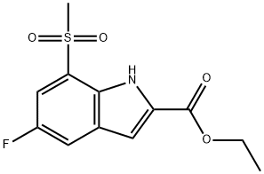 Ethyl 5-fluoro-7-(methylsulphonyl)-1H-indole-2-carboxylate Structural