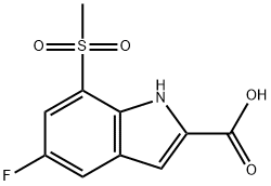 5-FLUORO-7-(METHYLSULFONYL)-1H-INDOLE-2-CARBOXYLICACID
 Structural