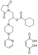 Cyclohexanecarboxylic acid, 1-((2,5-dioxo-1-pyrrolidinyl)methyl)-2-(4- (2-pyridinyl)-1-piperazinyl)ethyl ester, (Z)-2-butenedioate (1:1)