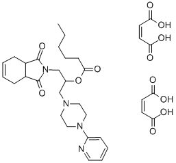 Hexanoic acid, 1-((1,3,3a,4,7,7a-hexahydro-1,3-dioxo-2H-isoindol-2-yl) methyl)-2-(4-(2-pyridinyl)-1-piperazinyl)ethyl ester, (Z)-2-butenedioa te (1:2) -