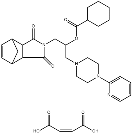 Cyclohexanecarboxylic acid, 1-((1,3,3a,4,7,7a-hexahydro-1,3-dioxo-4,7- methano-2H-isoindol-2-2-yl)methyl)-2-(4-(2-pyridinyl)-1-piperazinyl)et hyl ester, (Z)-2-butenedioate (1:2)