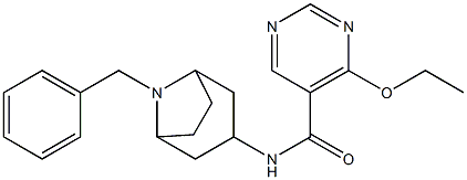 5-Pyrimidinecarboxamide, 4-ethoxy-N-(8-(phenylmethyl)-8-azabicyclo(3.2 .1)oct-3-yl)-, exo- Structural