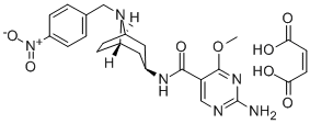 2-Amino-4-methoxy-N-(8-(p-nitrobenzyl)-3-beta-nortropanyl)-5-pyrimidin ecarboxamide maleate Structural