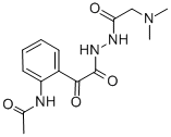 Benzeneacetic acid, 2-(acetylamino)-alpha-oxo-, 2-((dimethylamino)acet yl)hydrazide Structural