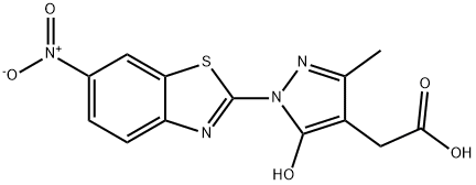 5-Hydroxy-3-methyl-1-(6-nitro-2-benzothiazolyl)-1H-pyrazole-4-acetic a cid