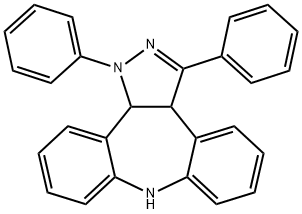 1,3a,8,12b-Tetrahydro-1,3-diphenyldibenzo(b,f)pyrazolo(3,4-d)azepine Structural