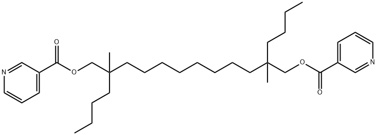 Nicotinic acid, 2,11-dibutyl-2,11-dimethyldodecamethylene ester