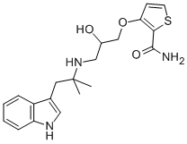 2-Thiophenecarboxamide, 3-(2-hydroxy-3-((2-(1H-indol-3-yl)-1,1-dimethy lethyl)amino)propoxy)- Structural