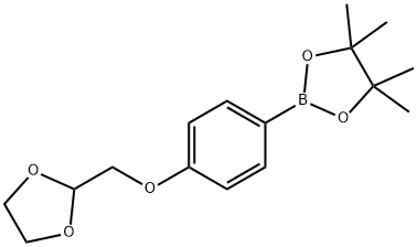 2-[4-([1,3]DIOXOLAN-2-YLMETHOXY)-PHENYL]-4,4,5,5-TETRAMETHYL-[1,3,2]DIOXABOROLANE Structural