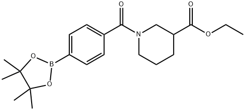 4-(3-ETHOXYCARBONYLPIPERIDINE)CARBOXAMIDOPHENYLBORONIC ACID, PINACOL ESTER Structural