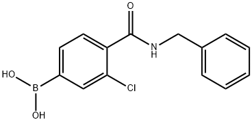 3-CHLORO-4-(N-BENZYLCARBAMOYL)PHENYLBORONIC ACID Structural