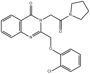 Pyrrolidine, 1-((2-((2-chlorophenoxy)methyl)-4-oxo-3(4H)-quinazolinyl) acetyl)- Structural